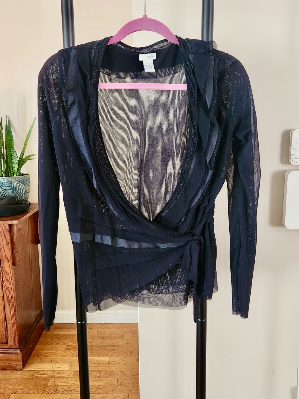 Odille Black Sheer Knit Top